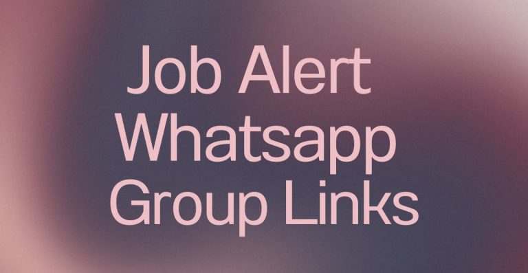 Job Alert WhatsApp Group Links