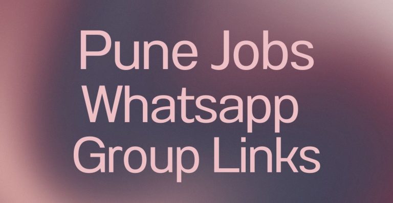 Pune Jobs WhatsApp Group Links