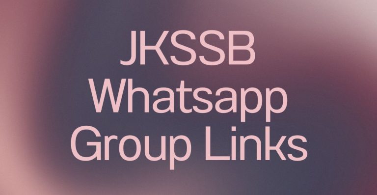 JKSSB WhatsApp Group Links