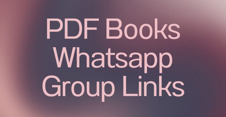 PDF Books WhatsApp Group Links