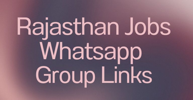 Rajasthan Jobs WhatsApp Group Links