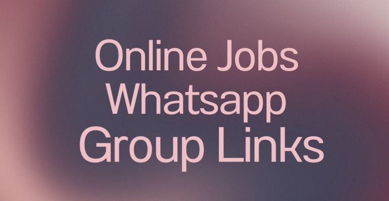 Online Jobs WhatsApp Group Links