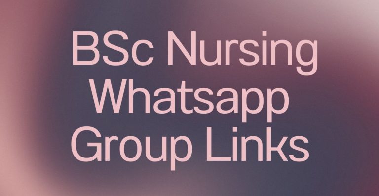 BSc Nursing WhatsApp Group Links