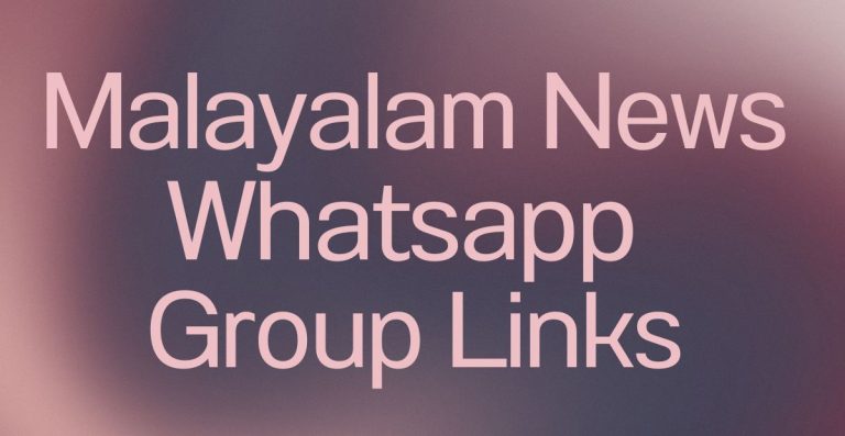 Malayalam News WhatsApp Group Links