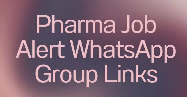 Pharma Job Alert WhatsApp Group Links