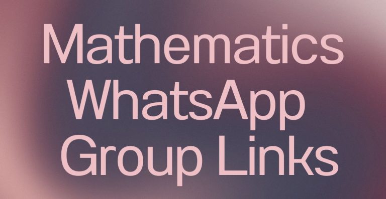 Mathematics WhatsApp Group Links