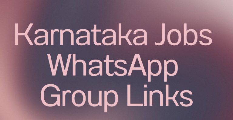 Karnataka Jobs WhatsApp Group Links