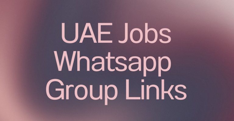 UAE Jobs WhatsApp Group Links